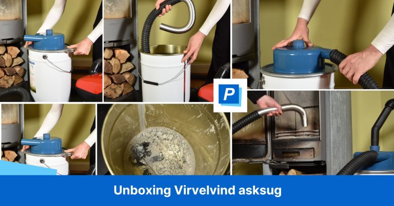 Kollage som visar steg Guide steg hur man använder Virvelvind från Pellvac.